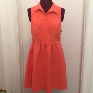 Peach sleeveless and collared summer dress